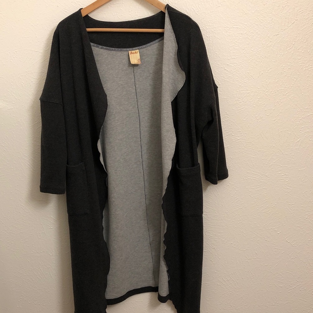 Buki grey on grey Open Front Cardigan/duster
